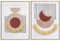 Baroni Home Set di 2 Quadri Moderni per Soggiorno in Canvas con Cornice in Legno, Coppia di Quadri Stampa Alta Qualità, Decorazione Murale Colorata da Camera e Cucina, Astratto con Paglia, 45x3x60 cm