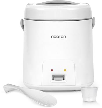 Noaton RC118W Reisekocher, Warmhaltefunktion, 300 W, Für bis zu 6 Personen, Aluminium-Dampfer, 1,8 L, Antihaftbeschichtung, Weiß