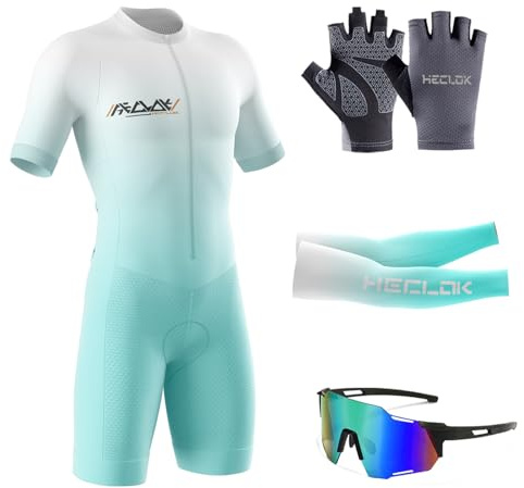 Combinaison de Triathlon à Manches pour Homme,Rembourrée 9D,Courtes pour Entraînement à vélo,Natation,Cyclisme,Course à Pied，Course de vélo，Vêtements de Cycliste (TYP-12,XXS)