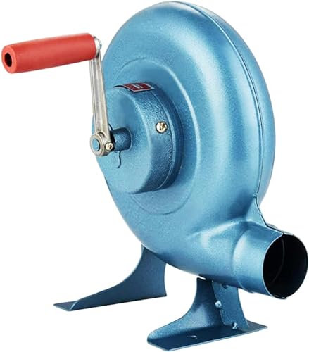 LegendTech Manivelle Forgeron Forge Souffleur Fer Gear Popcorn Ventilateur Manuel, Cuisson Manuel BBQ Air Blower, 80W à 350W,Bleu,300W