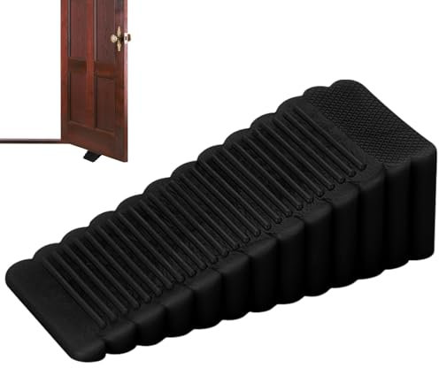 2 fermaporta per interni, fermaporta in gomma per pavimento, fermaporta nero, cunei, fermaporta antiscivolo