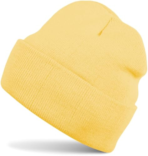 styleBREAKER Cappello Beanie per Bambini con Ampia Visiera, Berretto a Maglia fine Doppio, Cappello per Bambini 2-5 Anni 04024030, Colore:Giallo Ranuncolo