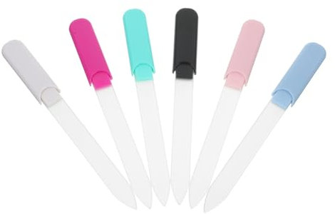 DRESSOOS 6 Piezas Limas De Uñas De Vidrio Para Manicura Pulidor De Uñas De Vidrio Limas Portátiles