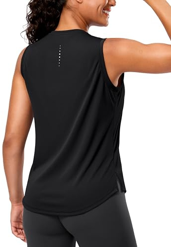 G Gradual Women's Sleeveless Workout Tops Lightweight High Neck Tennis Yoga Shirts Running Athletic Tank Tops for Women(Black,M)