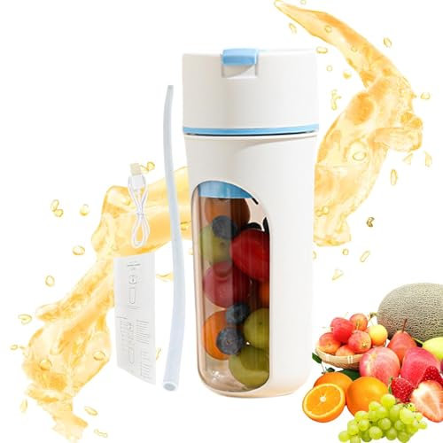 Eventerde Tasse de presse-agrumes électrique portable, tasse de mixeur portable,Tasse de presse-agrumes électrique personnelle de 480 ml | Mélangeur de fruits rechargeable pour orange, citron vert,