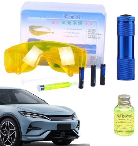 DAWCBVJQ Kit Detector De Fugas Aire Acondicionado Coche Kit Detector De Fugas Fluorescente Detetion Kits con Y Gafas De Seguridad - Kits De Detección De Fugas De Aire Acondicionado para Coche