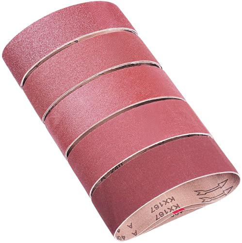EffektWerk - Bandes Abrasives - 53,3x7,5 cm, 15 pièces - Grain 80/120/150/240/400 Papier Abrasif Oxyde d’Aluminium - Travail du Bois, Polissage/Affûtage du Métal, Rénovation de Peinture
