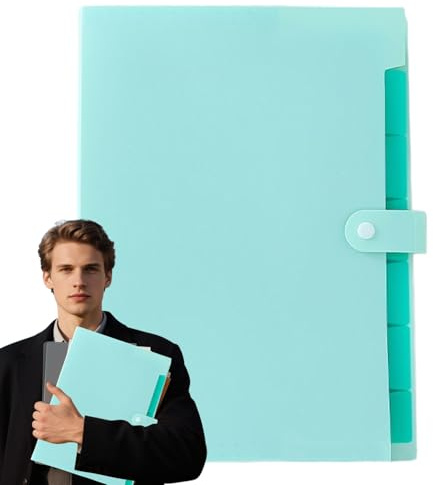 Classeur à levier pour documents, organiseur de reçus domestique, multifonction, format A4, avec étiquettes de couleur et 7 compartiments pour documents, gestion des reçus de factures à la maison et