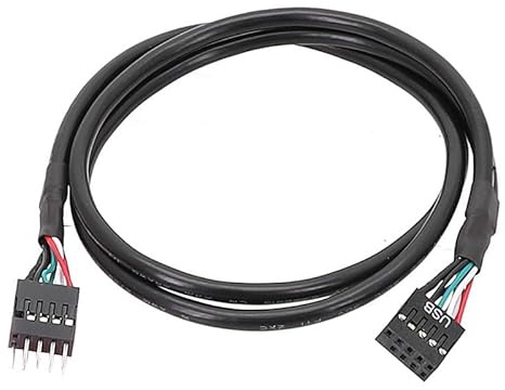 ELFJMZP Cable de extensión USB de 9 pines para placa base, cable de extensión USB 2.0 de 9 pines hembra a macho, 50 cm, doble blindaje
