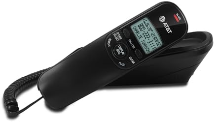 AT&T TR1909B Trimline Corded Phone with Caller ID, Black