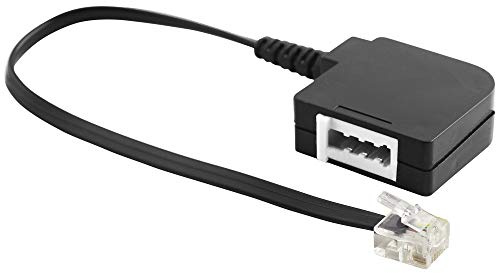 BestPlug Adaptateur de câble téléphonique 20 cm, souple, connecteur RJ11 mâle vers prise TAE-F femelle, noir