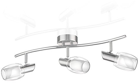 ledscom.de Plafoniera ELERA, 3 luci, acciaio inox opaco, 3x E14 max. 25W