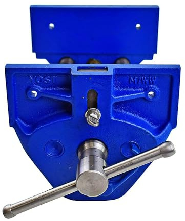 Yost Vises M7WW Rapid Action Woodworking Vise | Quick Release Lever for Quick Adjustments | 7 Inch Jaw Width | Made with Heavy-Duty Cast Iron | Blue