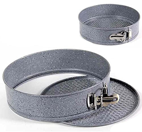 BAKAJI Tortiera Rotonda Chiusura a Cerniera Da Forno Con Rivestimento Antiaderente Fondo a Nido D'Ape Smontabile Teglia Stampo Torta Per Pan di Spagna Charlotte Cheescake (26 cm)
