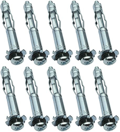 AERZETIX - C49942 - Uppsättning av 10 - Expansionstiften Ø8x46mm - för gipsskivor ihålig kropp - med skruv M4x53mm - fixering i torr skiljevägg