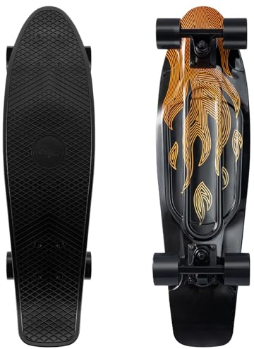 KMX 27 Inch Classic Mini Cruiser Skateboard(Flame Fire Penny Board)