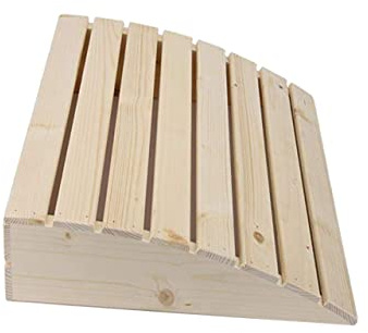 HEMOTON Oreiller de sommeil - Accessoires de spa - Appui-tête en bois - Dossier de sauna - Oreiller de cou en bois - Fournitures de sauna - Boîte de sauna - Lit triangulaire en pin blanc et bambou
