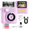 AORILE Kids Instant Print Camera, 1080P HD Digital Camera with 32G SD Card, 3 Rolls Photo Paper & 6 Color Pens, for 3-14 Year Old Girls (Purple)