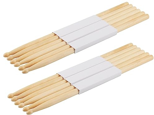 MUKCHAP 6 Pairs 5A Drum Sticks, Maple Wood Drum Sticks, Wood Drum Sticks for Drumming, Practice, Performance