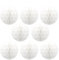 Ruidee 8 Stück Papier Wabenbälle 20cm Honeycomb Balls Pompons aus Seidenpapier Wabenpapier Papierkugeln Hängende Dekoration für Party Hochzeit Geburtstag (8in/White)