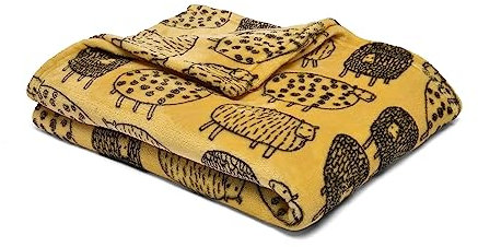 Fusion Snug Dotty Sheep - Manta de Forro Polar (120 x 150 cm), Color Ocre