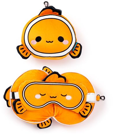 Puckator Cojín de viaje con máscara Relaxeazzz – Finley el pez payaso