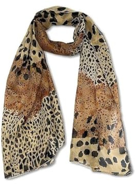 SHTGOI Leopard, sciarpa in chiffon di seta, da donna, estiva, leggera, con stampa animale, elegante, di alta qualità, per la protezione solare