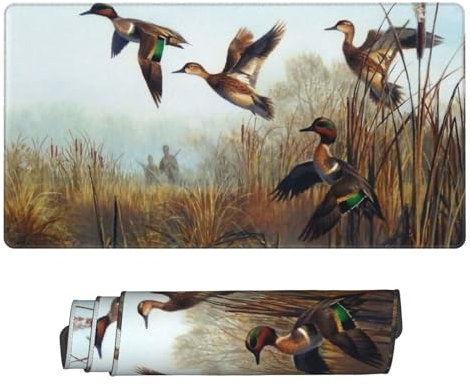 ESASAM Mauspad mit Jagd-Motiv Flying Wild, extra groß, Gummi, 40,6 x 74,9 cm, Gaming-Schreibtischunterlage für Büro und Reisen