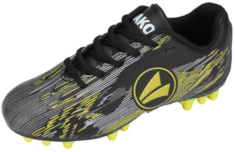 JAKO Unisex Kinder J-SFG Stepover Fussballschuh, Jet Black Neon Yellow, 40 EU