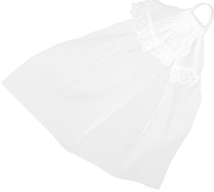 ORFOFE 6-teiliges Puppen-Brautschleier-zubehör Perlen Kurzer Hochzeitsschleier Schleife Für Puppen Handgefertigtes Schleier-Set Für Das Party-Outfit Von Mädchen