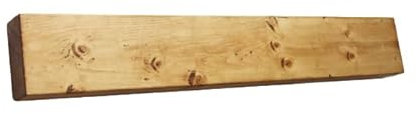 Mensola rustica in legno massello per caminetto, con travi galleggianti, decorazione per la casa per soggiorno, 7 x 15 cm e 7 x 20 cm