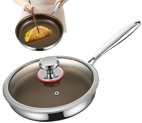 Stekpanna, Titanlegering Med Enhetlig Uppvärmning - Non-Stick Stekpannor - För Elektrisk Keramisk Spishäll Ugn Grill Och