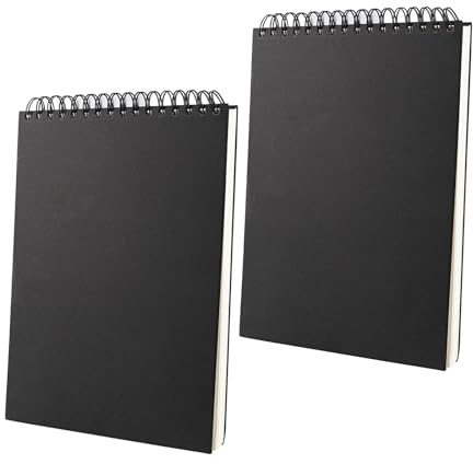 2 Cahier de Dessin A4, Carnet de Croquis A4, 160GSM Reliure Spirale Papier Dessin Cahier, Idéal pour Dessin et Croquis, 60 feuilles / 120 Pages
