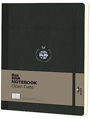 Flexbook Evig dagbok 192 linjerade sidor 17 x 24 cm svart