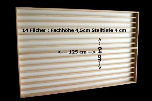 Alsino V-85 Vitrine Spur N & Z Setzkasten Regal 14 Fächer Sammlervitrine Holzvitrine Modellautos H0