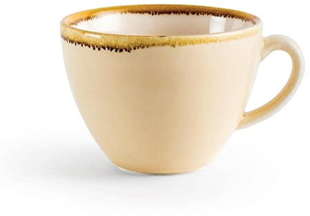 Olympia Kiln Cappuccino Kaffeetasse Sandstein 230ml / 8oz (6er Pack), Sandsteinfarbenes Porzellan, Chip Resistant, Mikrowellen- / Spülmaschinenfest, Passend für Untertassen: GP331, GP347, GP363, GP479, GP330