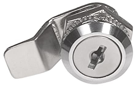 Amig - Cerradura de Buzón de con Lengüeta Doblada de 38 mm -Cierre de Seguridad para Correo con 2 Llaves en Bruto,Acero Niquelado,Medidas: Ø18 x 16 x 38 mm -Fácil de Instalar -Plateado