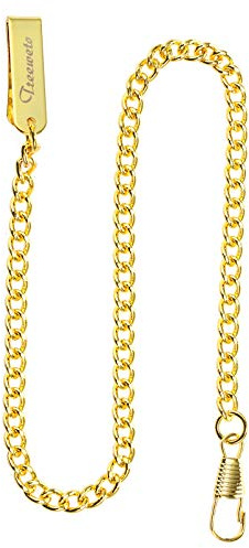 Treeweto Montre de poche avec chaîne Or 37,5 cm