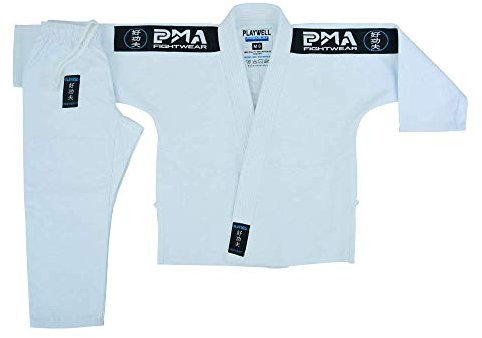 Kinder Elite BJJ Jiu Jitsu-Uniform, Perlgewebe, Weiß, weiß, M1