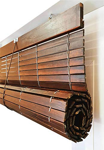 Persiana Alicantina Exterior/Persiana de Madera Exterior Enrollable. Contactaremos para su Ajuste sin Cargo. Medida Ancho X Alto Color: Nogal. Medidas: 40cm x 60cm