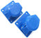 POFET 2Pcs Power Plus 16AMP Dark outfit Sockets 220-250 Volt 3 Pin (IP44) Coupling Sockets - Blue