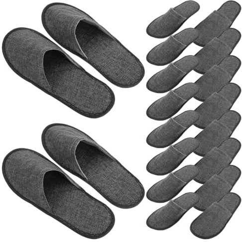 Doitool Lot De 20 Pantoufles Jetables, Hotel Jetable, Pantoufle Maison Femmes Et Homme, AntidéRapantes Pour Invites Lot, Usage Unique, Pour HôTel Maison Spa Voyage LéGer Et Pratique (Coton et lin)