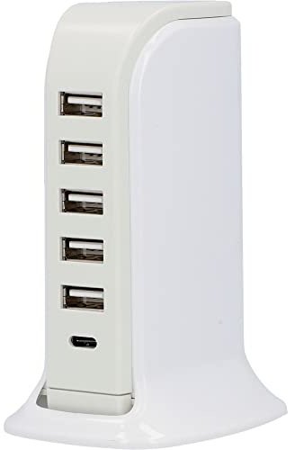 UNITEC USB Ladestation, 6-Port, A/C, Universal, IP20, weiß