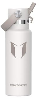 Sparrow Insulated Water Bottle Kids 350ml - FlipFlow Metal Water Bottles with Straw Lid - BPA Free - Leakproof Stainless Steel Flask for Sport, School, Outdoor, Travel