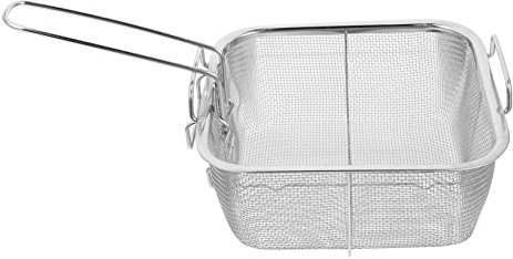 Warmhm 1pc Deep Fryer Basket Chip Scoop Metal Skimmer Folding Trays Turkey Fryer Basket Baskets Noodle Strainer with Handle Food in Bulk Deep Fry Skimmer Stainless Steel Dad Round