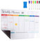 XTDMJ A3 Magnetic Weekly Planner with 6 Whiteboard Markers and Sponge, Weekly Planner Wipe Clean for Household, Shopping List, Food and Fitness Planning