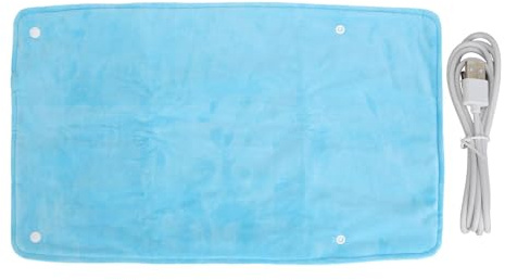 Tappetino Riscaldante Elettrico, Coperta Riscaldante USB per Mani, Addome, Spalle, Schiena, Riscaldamento Uniforme, Caldo Confortevole (BLUE)