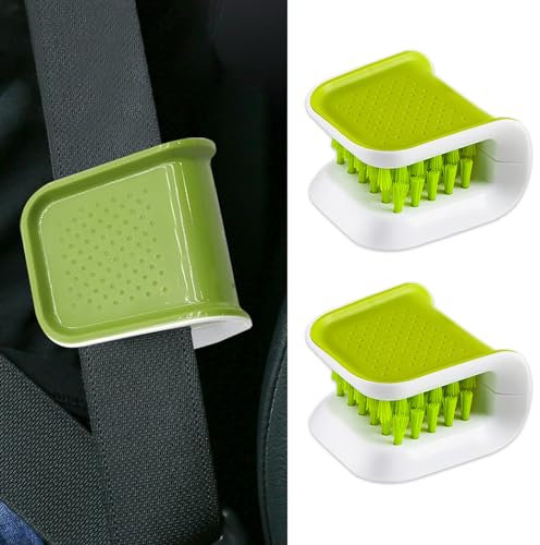 2 cepillos de limpieza para interior de coche, limpiador de cepillo antideslizante para coche, cepillo de limpieza de cinturón de seguridad de coche, herramienta de lavado en forma de U de doble cara,