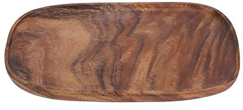 Hapivida Wooden Plates, Decorative Acacia Wood Dinner Plates Classic Irregular Serving Trays Platters for Fruits, Dessert, Sushi, Food(30 * 20cm)