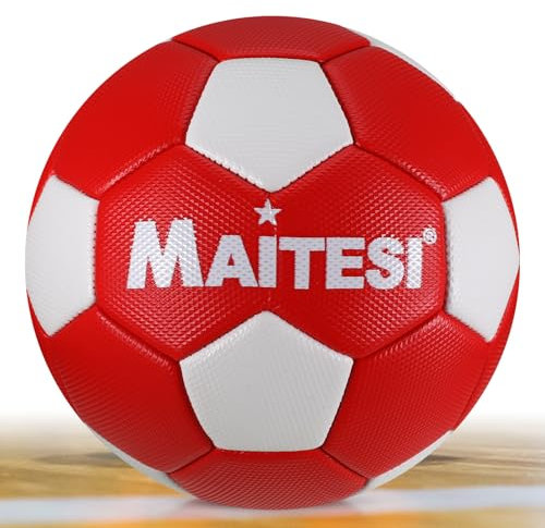 pwavum Handball Größe 2, Spiel- und Trainingsball Jugend Handbälle, Indoor-Outdoor-Sport Handball Kinder für Kinder Jugend und Erwachsene(Rot Weiß)